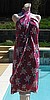 Vintage 70's Hang Ten Magenta Floral Sarong Beach Cover Up